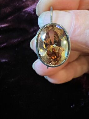 Silver and crystal pierced earrings